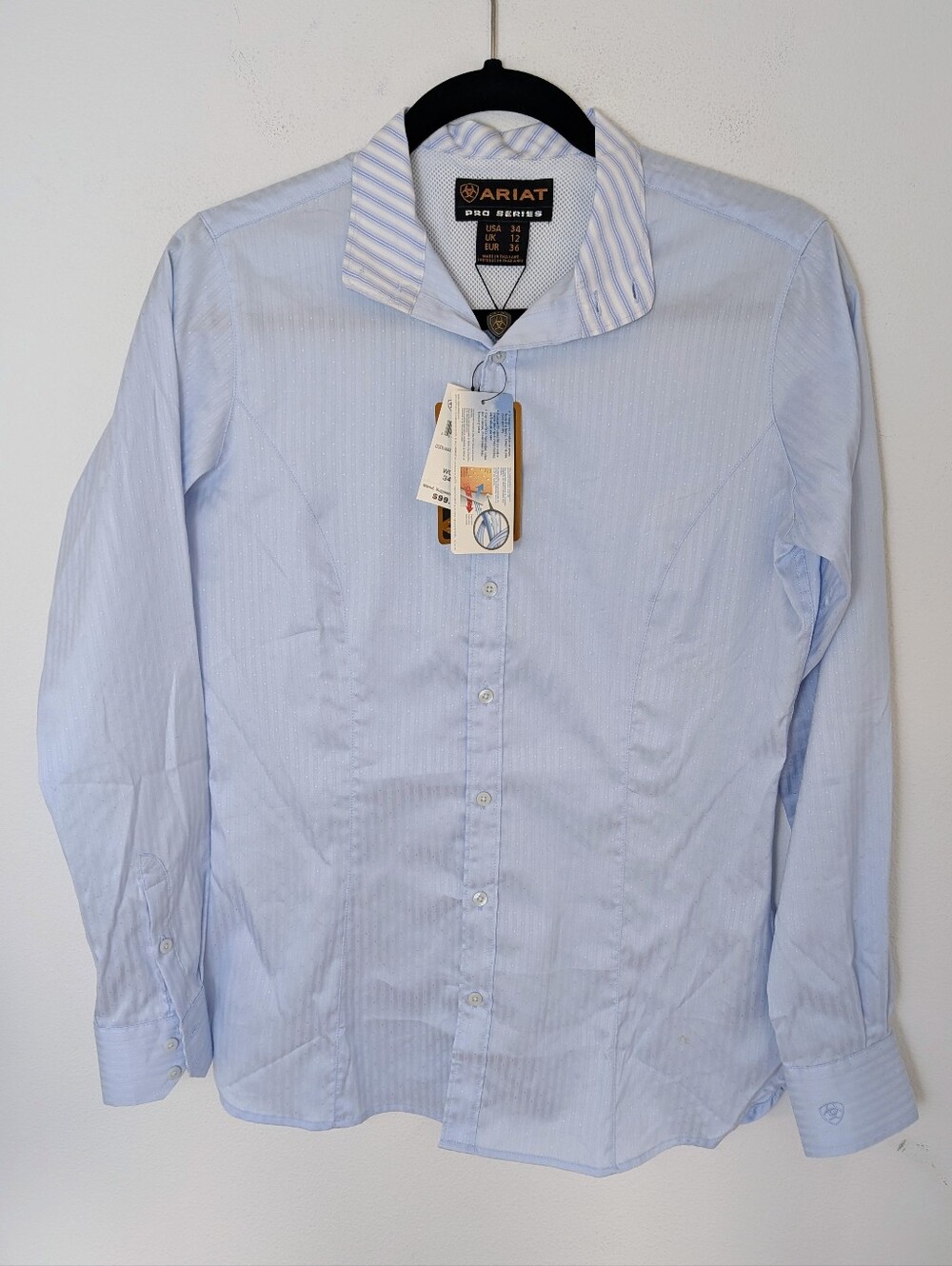 new Ariat Shirt Pro Series women's S Long Sleeve Button Down blue work wear